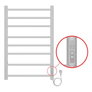 Полотенцесушитель электрический AZARIO PARMA 500/800 8 секций, диммер справа, белый AZ10858W